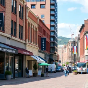 Vibrant downtown Chattanooga with new businesses and bustling activity