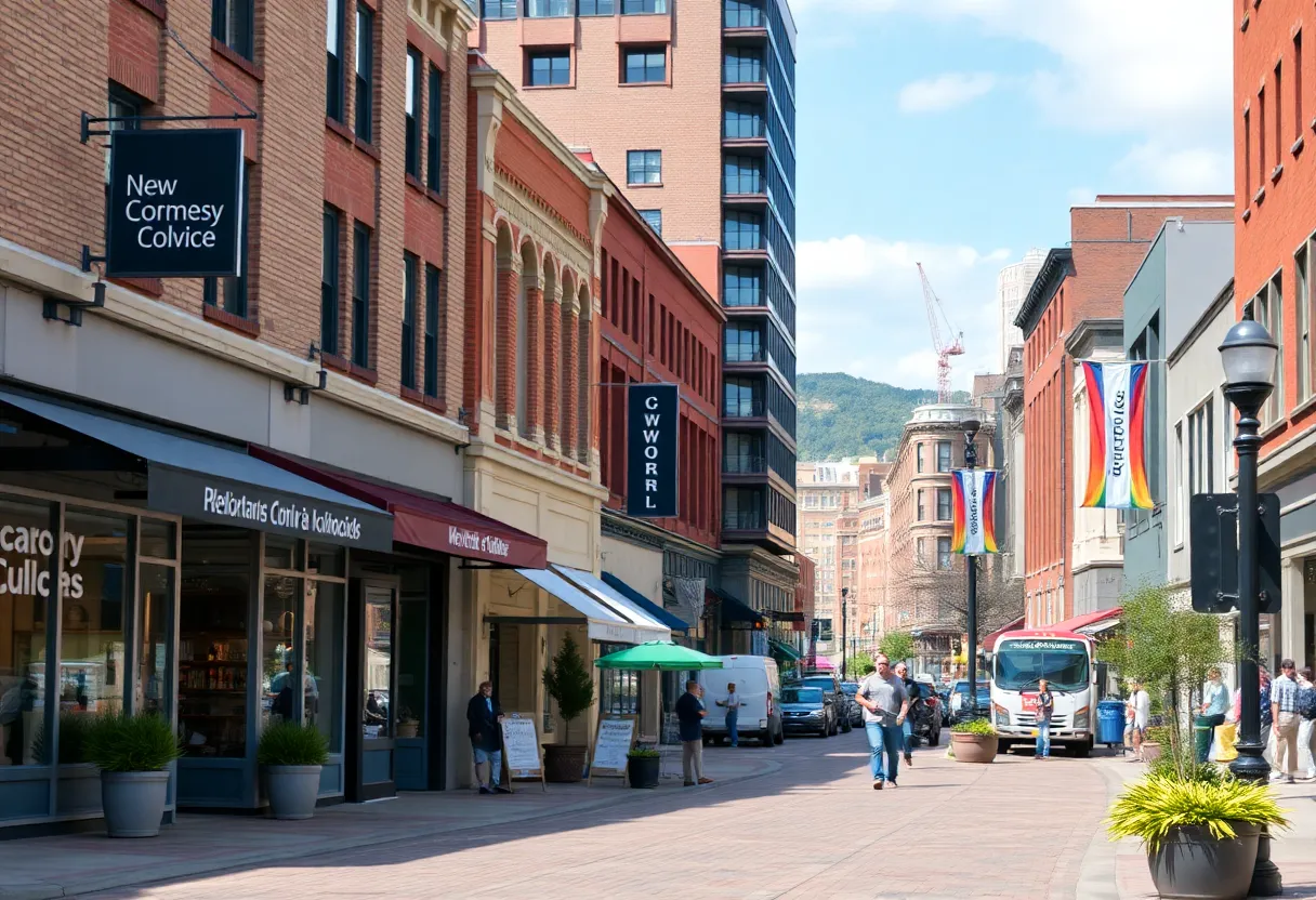 Vibrant downtown Chattanooga with new businesses and bustling activity