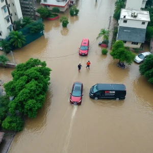 Emergency responders assisting during Chattanooga flooding