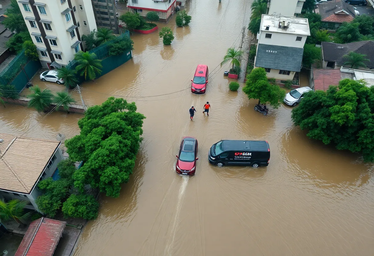 Emergency responders assisting during Chattanooga flooding