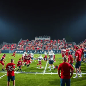 High school football teams playing in a Chattanooga area game