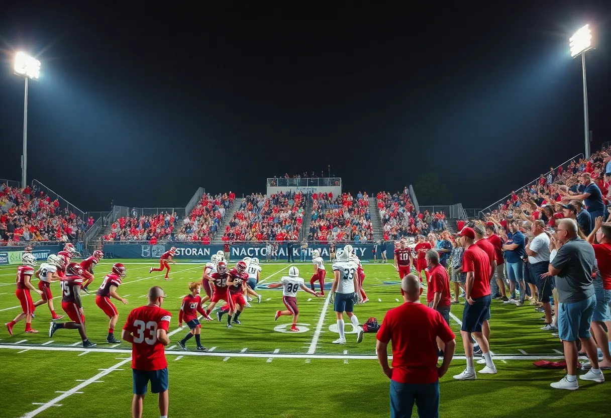 High school football teams playing in a Chattanooga area game