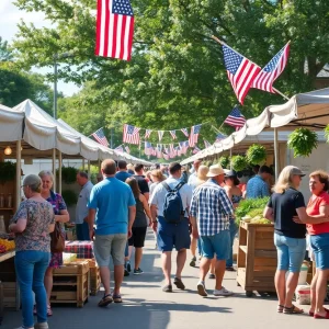 Farmers market in Chattanooga during Labor Day Weekend
