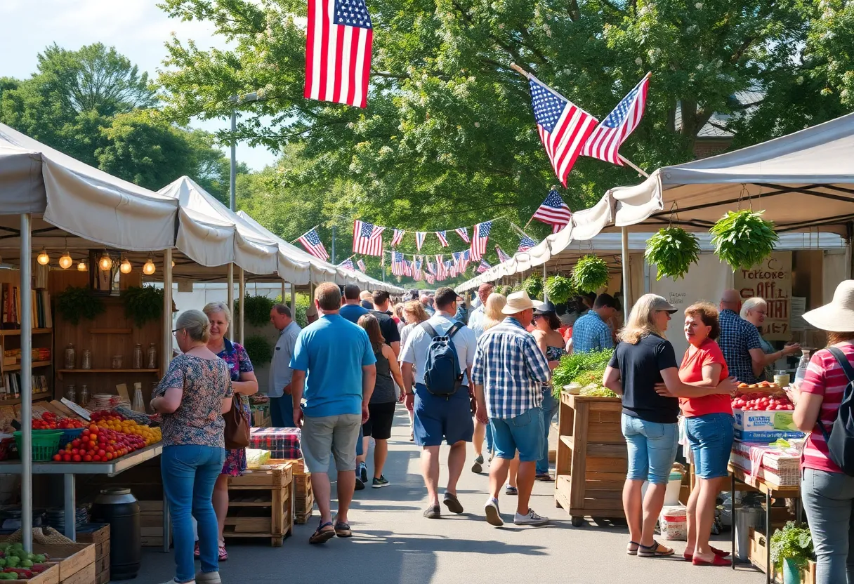 Farmers market in Chattanooga during Labor Day Weekend