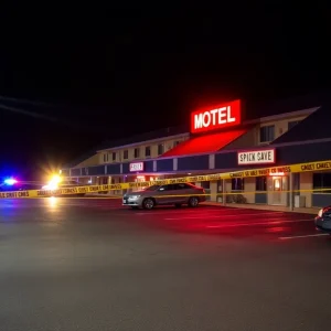 Motel parking lot marked as a crime scene in Chattanooga