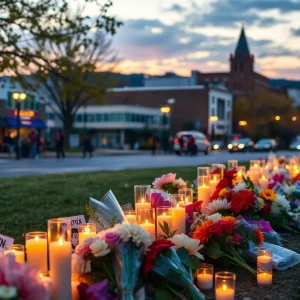 Memorial setup in Chattanooga, Tennessee for a beloved community member