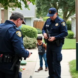 Police officers conducting a search in Chattanooga