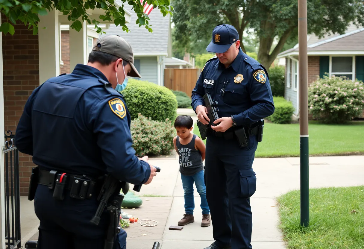 Police officers conducting a search in Chattanooga