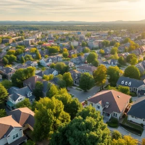 Aerial view of Chattanooga with focus on senior residents in the community