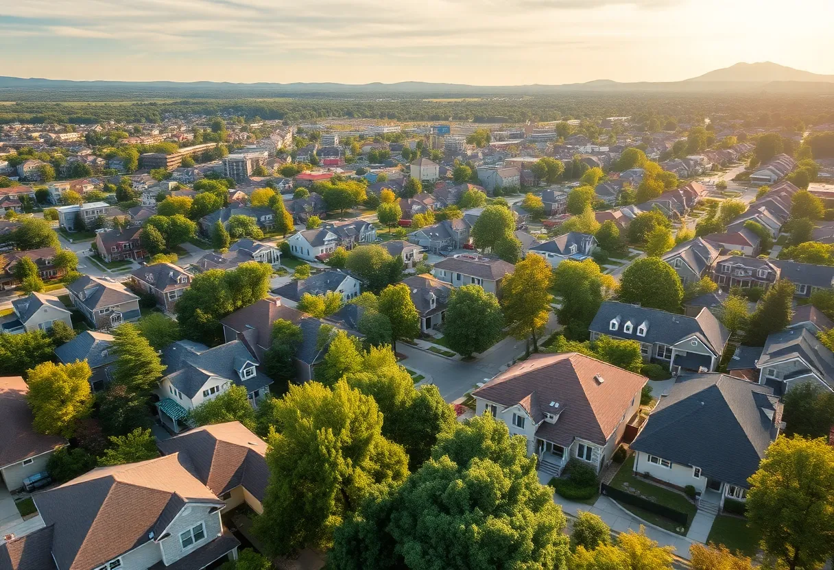 Aerial view of Chattanooga with focus on senior residents in the community