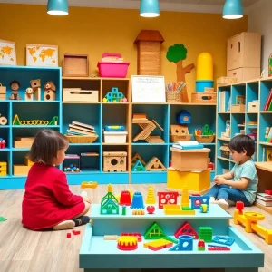 Children playing with educational toys in the Chattanooga Toy Library