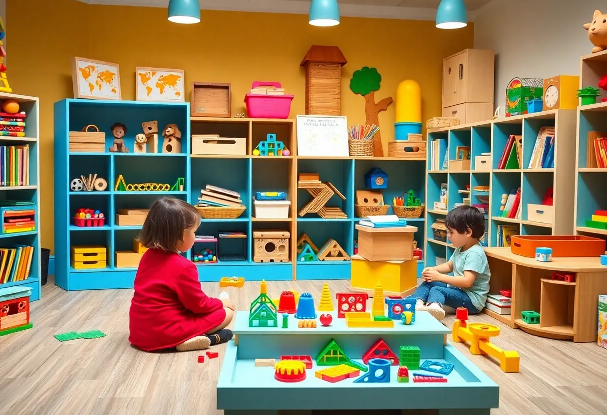 Children playing with educational toys in the Chattanooga Toy Library
