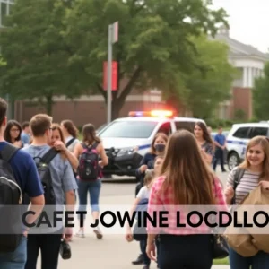 Students on Chattanooga University campus after lockdown