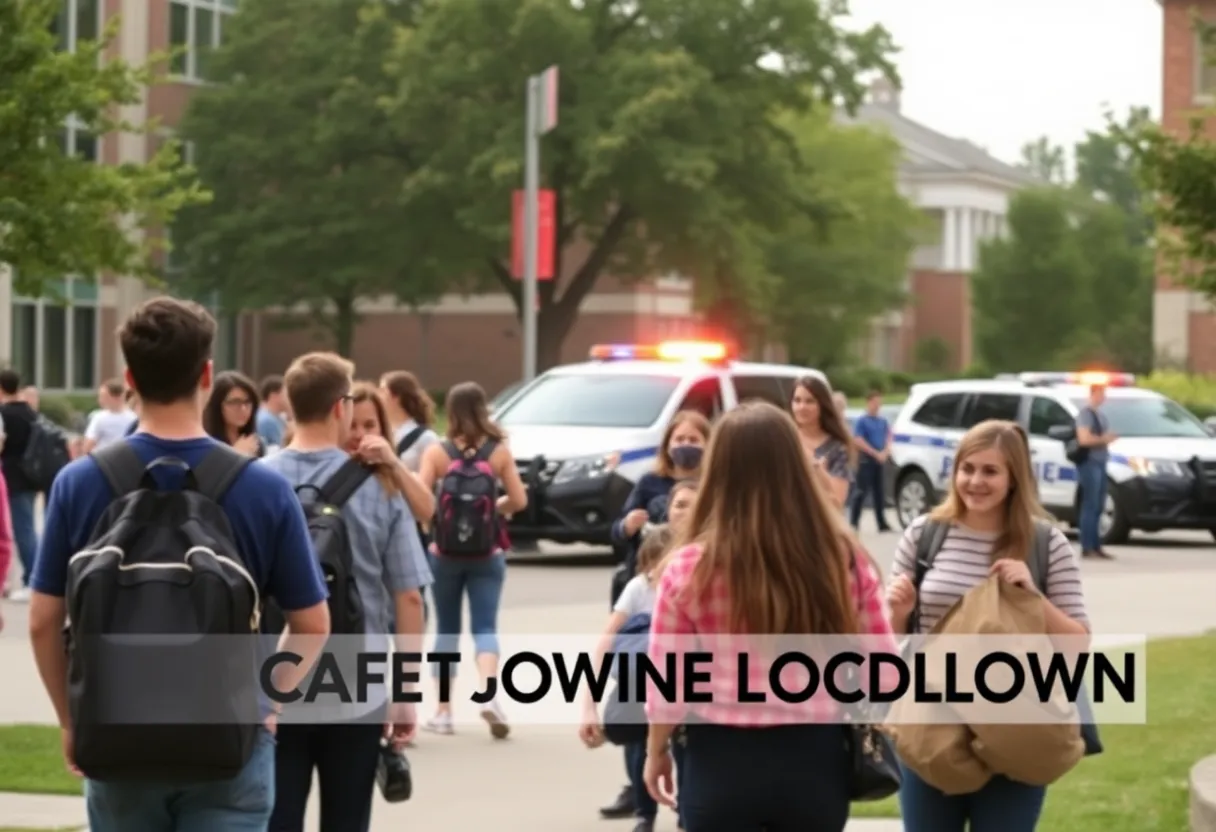 Students on Chattanooga University campus after lockdown