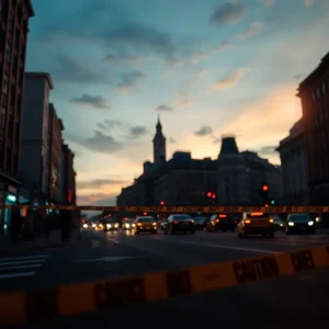 Police tape and a somber scene in Chattanooga after a shooting incident