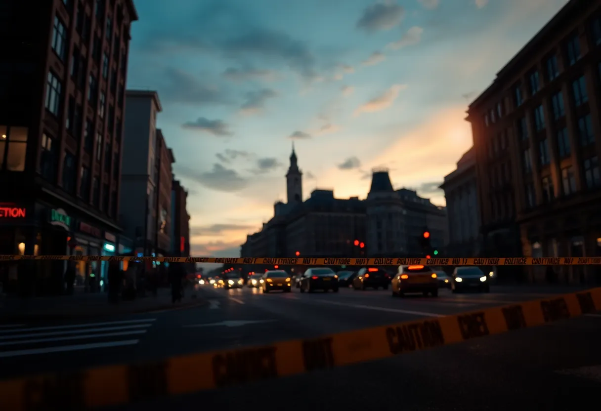 Police tape and a somber scene in Chattanooga after a shooting incident