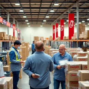 Chick-fil-A Supply team members working in a distribution center