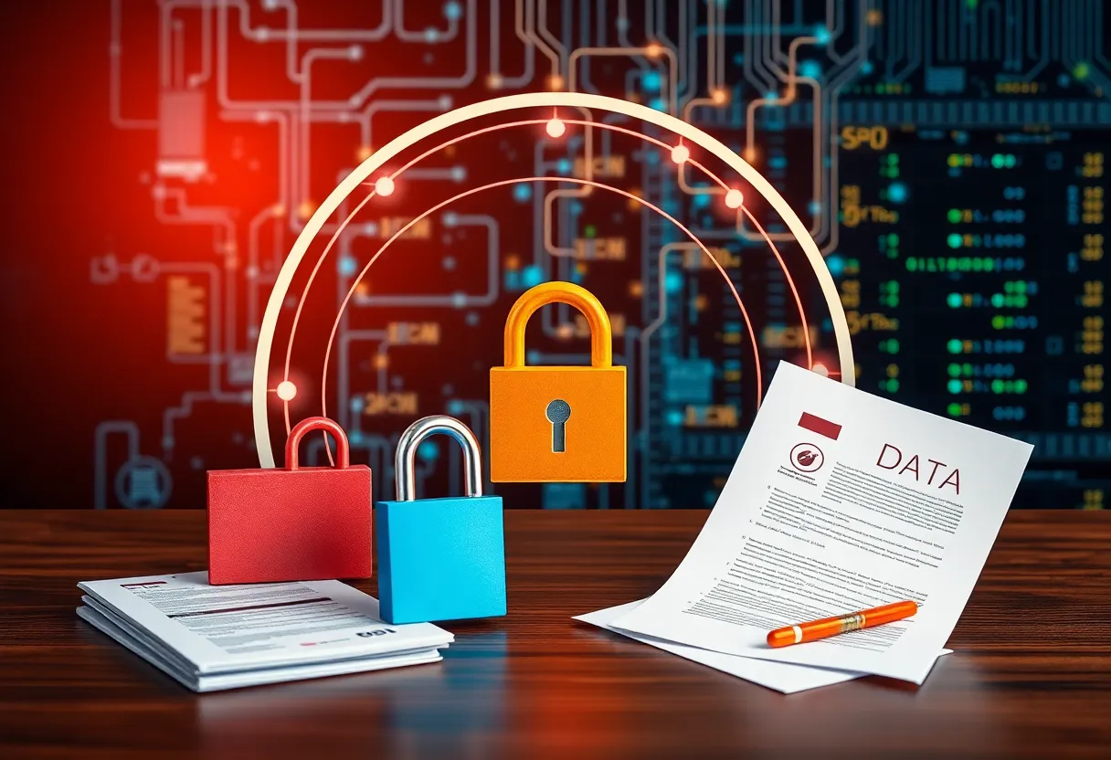 Illustration representing data security and management issues