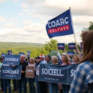 Campaign event featuring supporters in Georgia