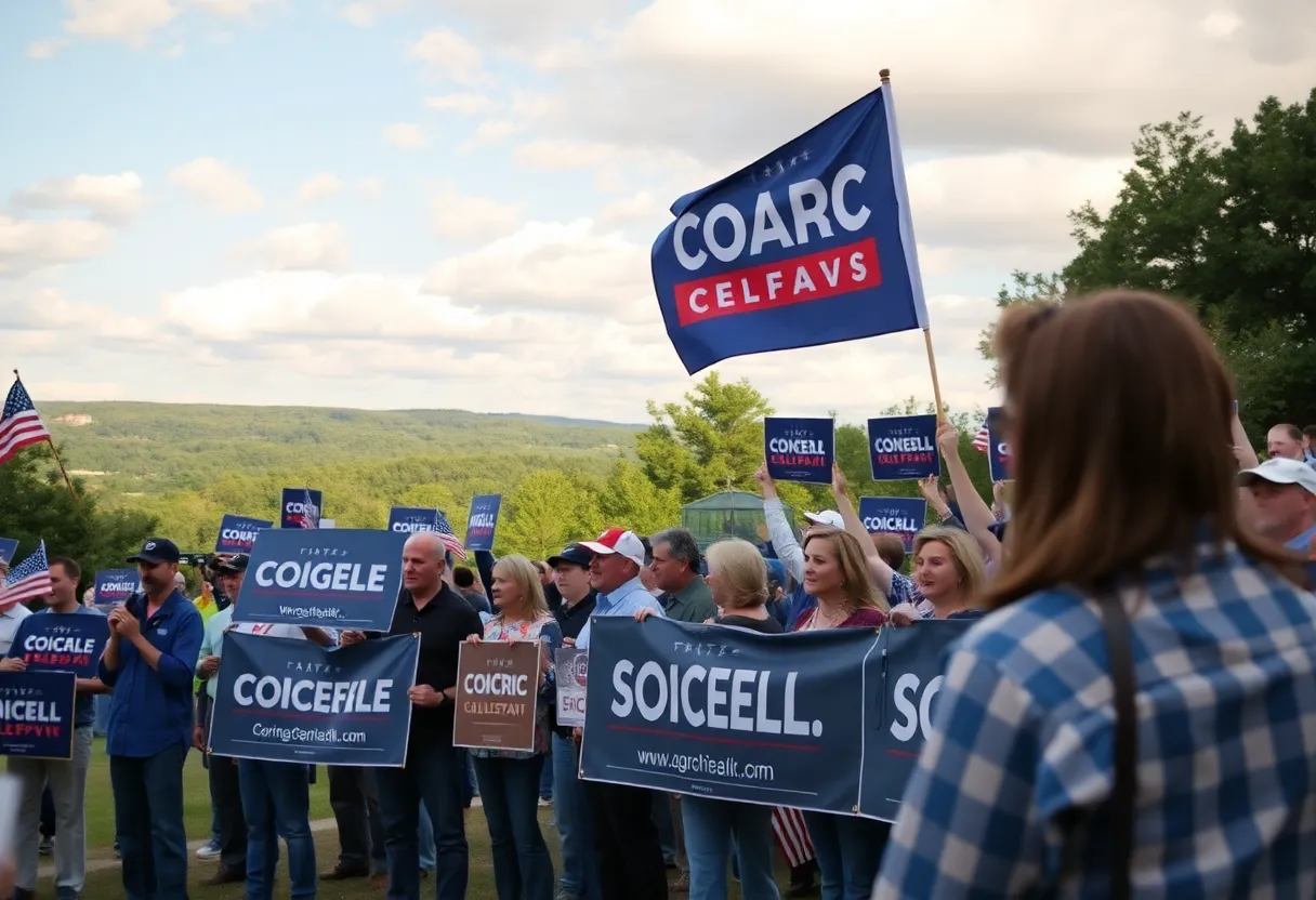 Campaign event featuring supporters in Georgia