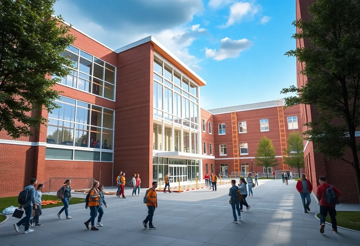 Construction site of Hamilton County school improvements