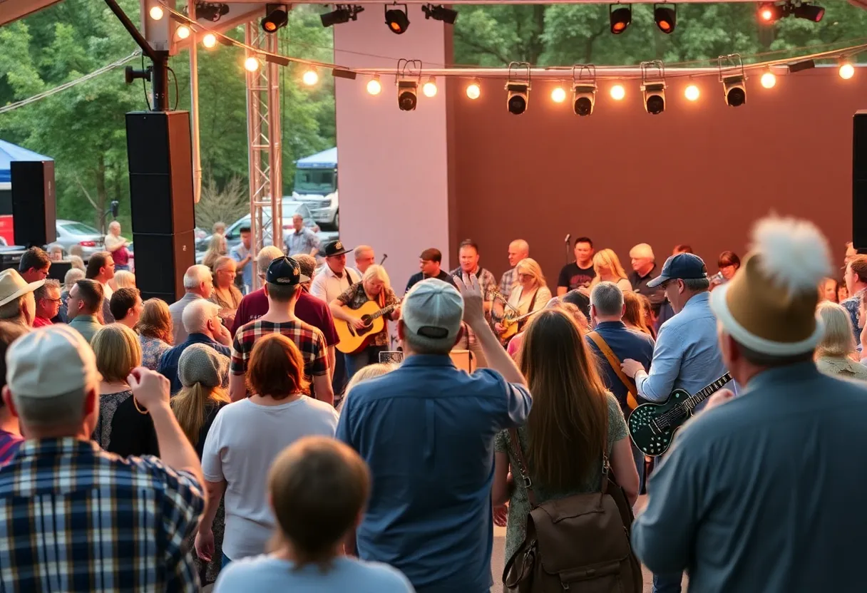 Audience enjoying a bluegrass music event at the IBMA Business Conference in Chattanooga