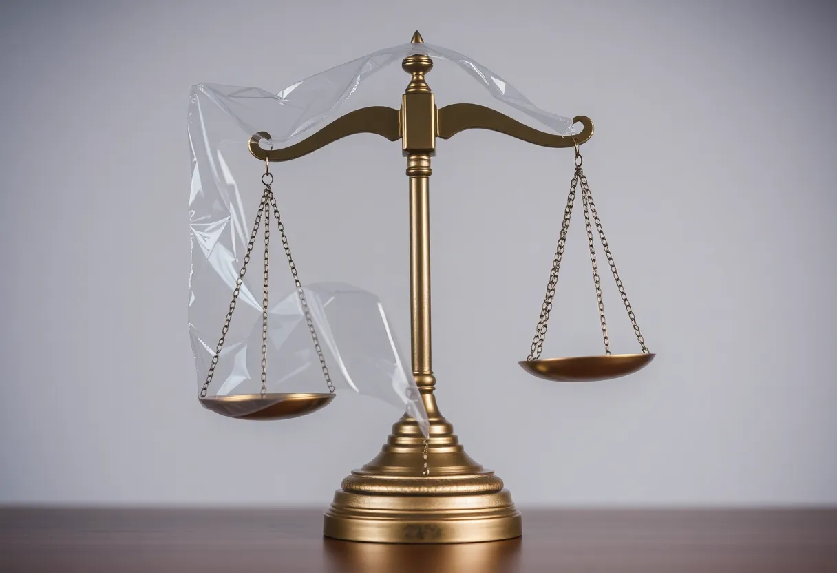 Conceptual art symbolizing justice and transparency