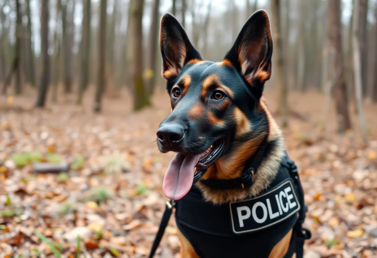 K-9 Sully assisting in a police investigation