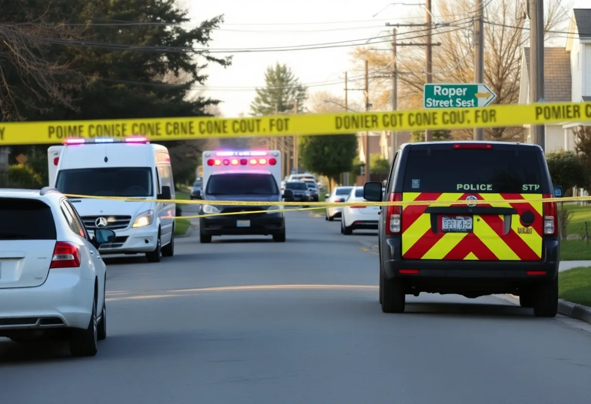 Police vehicles at a shooting scene in East Ridge