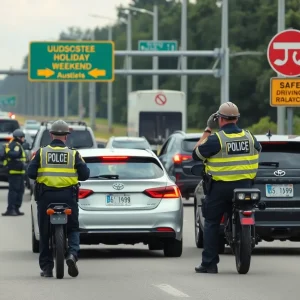 Traffic safety enforcement on Highway 58 during Labor Day