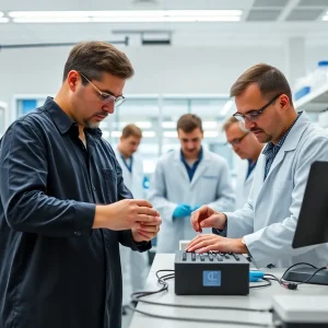 Scientists collaborating on quantum technology research