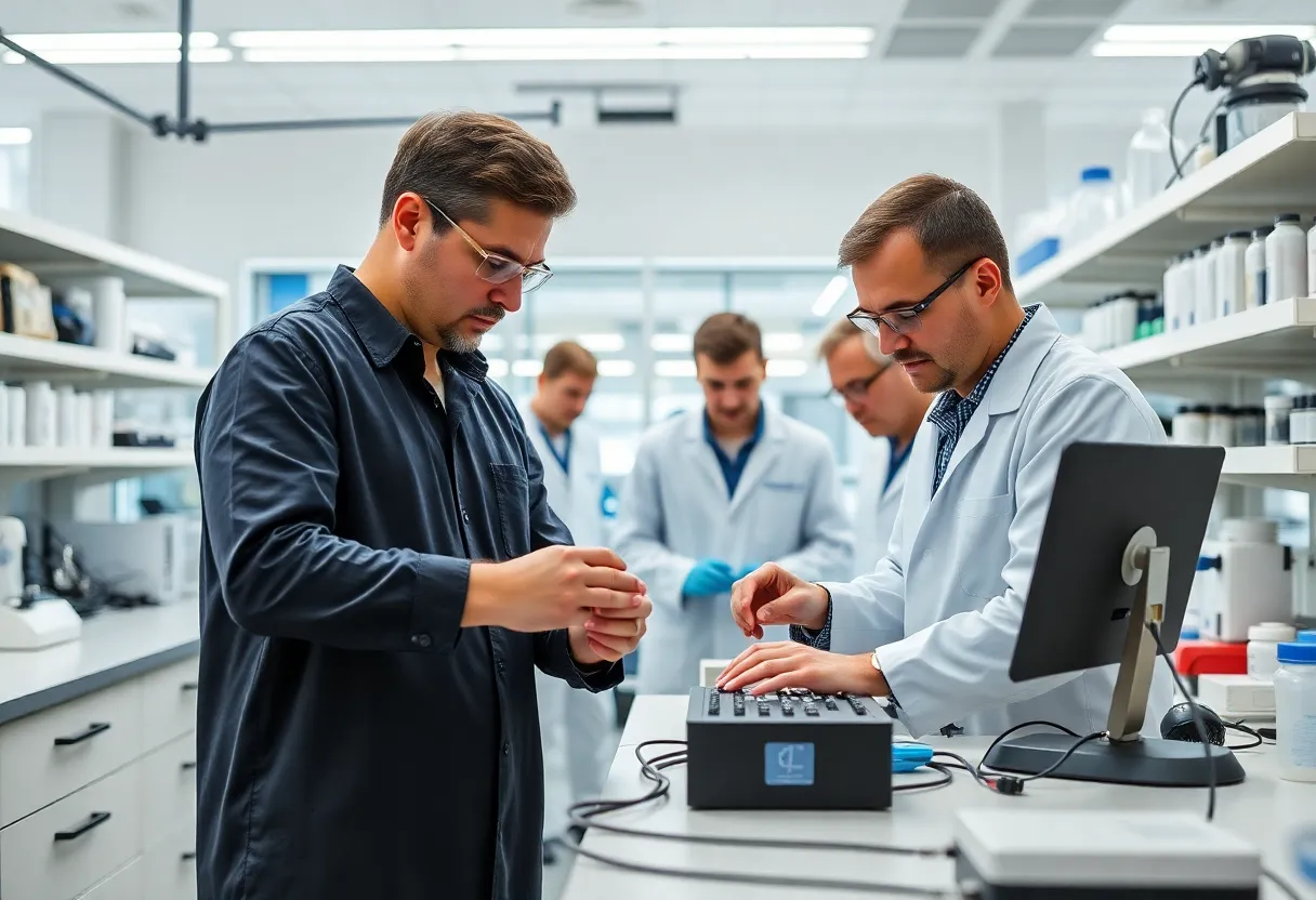 Scientists collaborating on quantum technology research