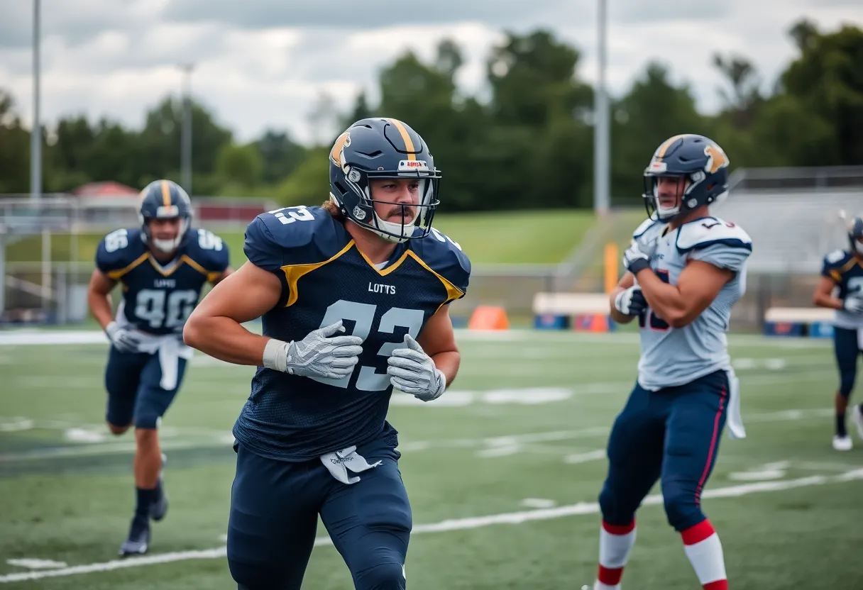 Tennessee Volunteers linebacker practice session
