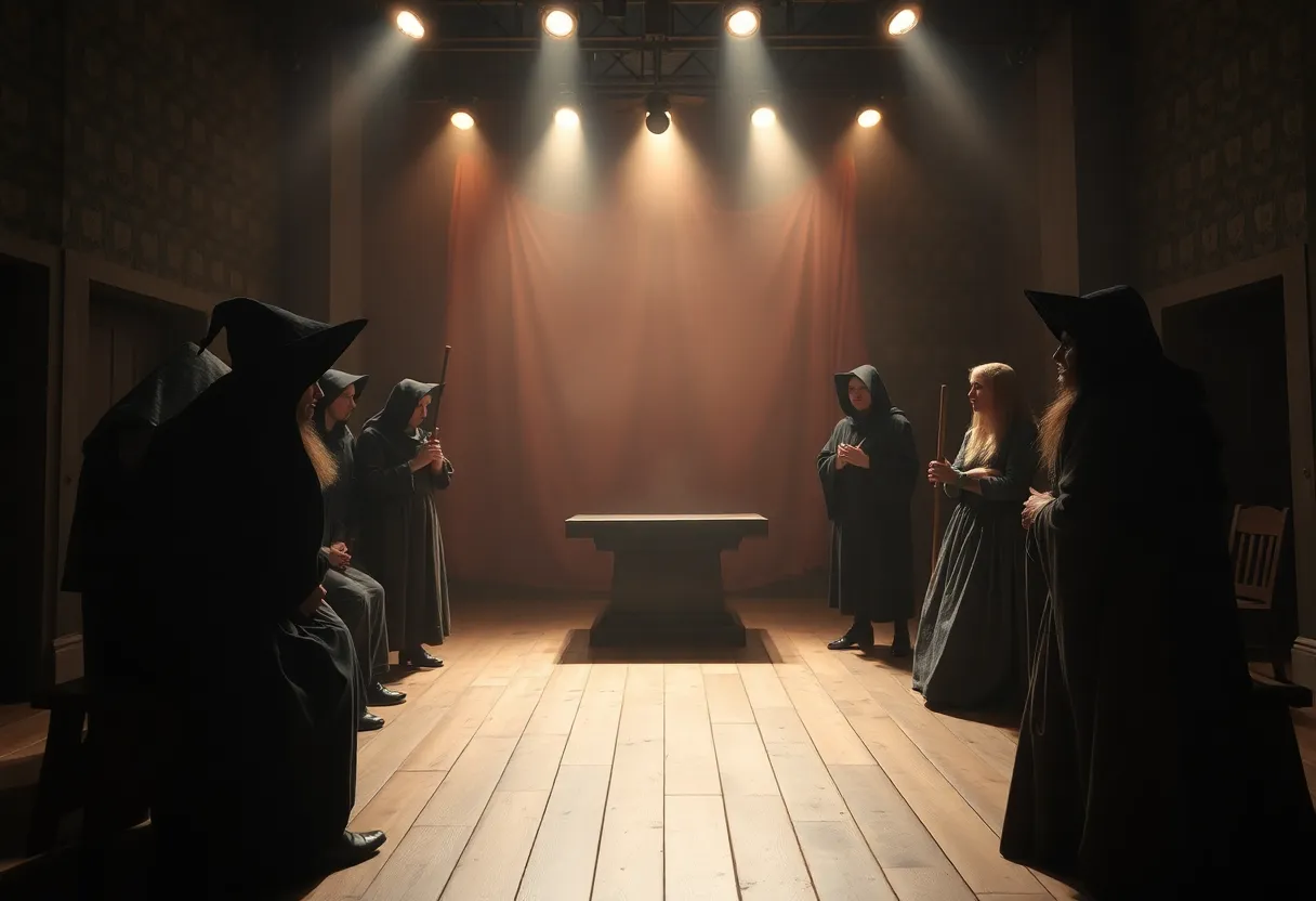 Stage setup for The Crucible at Seed Theatre