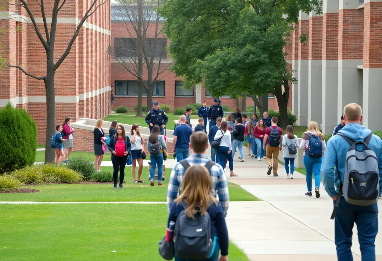 Students on UTC campus after lockdown