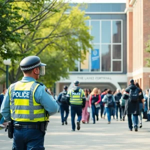 Police responding to an active shooter report on UTC campus