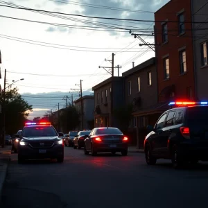 Scene of an armed robbery incident in Chattanooga neighborhood with police presence.
