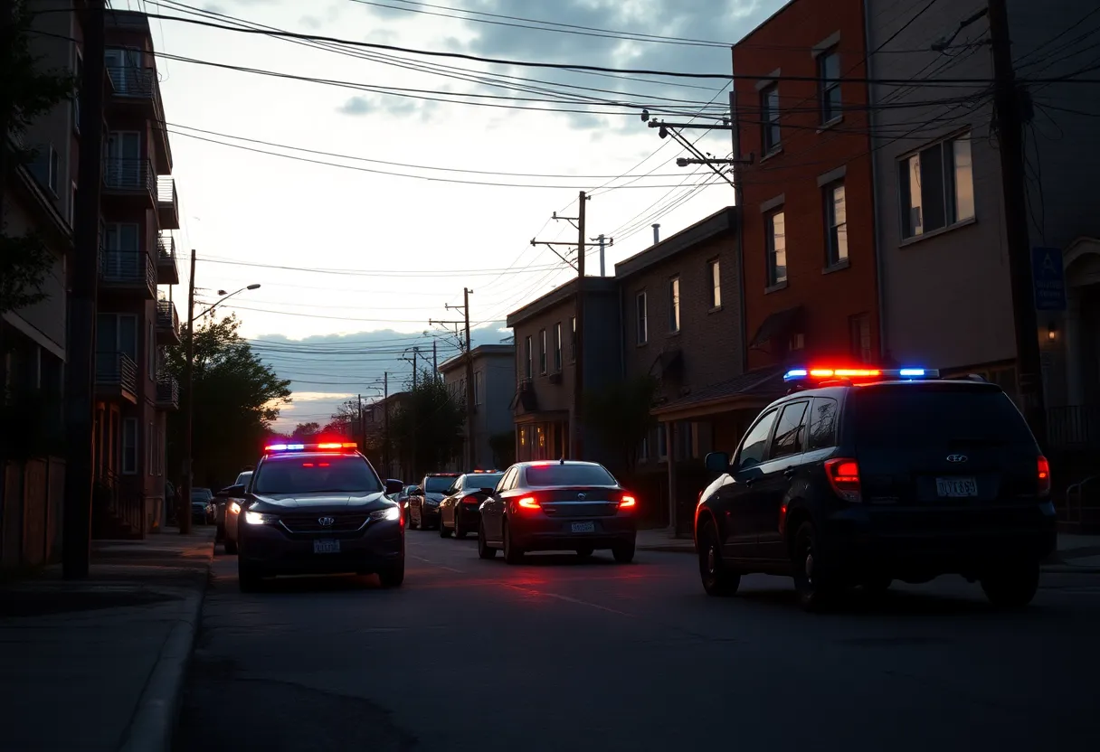 Scene of an armed robbery incident in Chattanooga neighborhood with police presence.