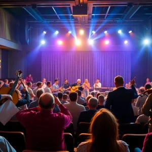 Performers on stage at the bluegrass music awards show in Chattanooga
