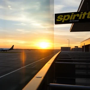 Chattanooga Airport showcasing Spirit Airlines departure gates