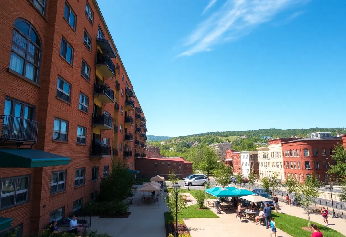 Chattanooga, Tennessee, city view with apartments and outdoor activities