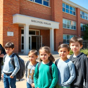 Students and police outside Chattanooga Center for Creative Arts