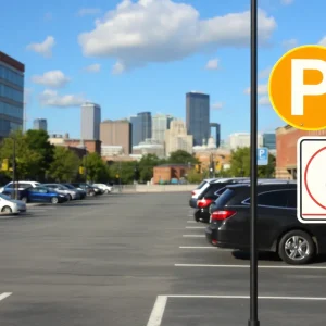 Parking symbols in downtown Chattanooga