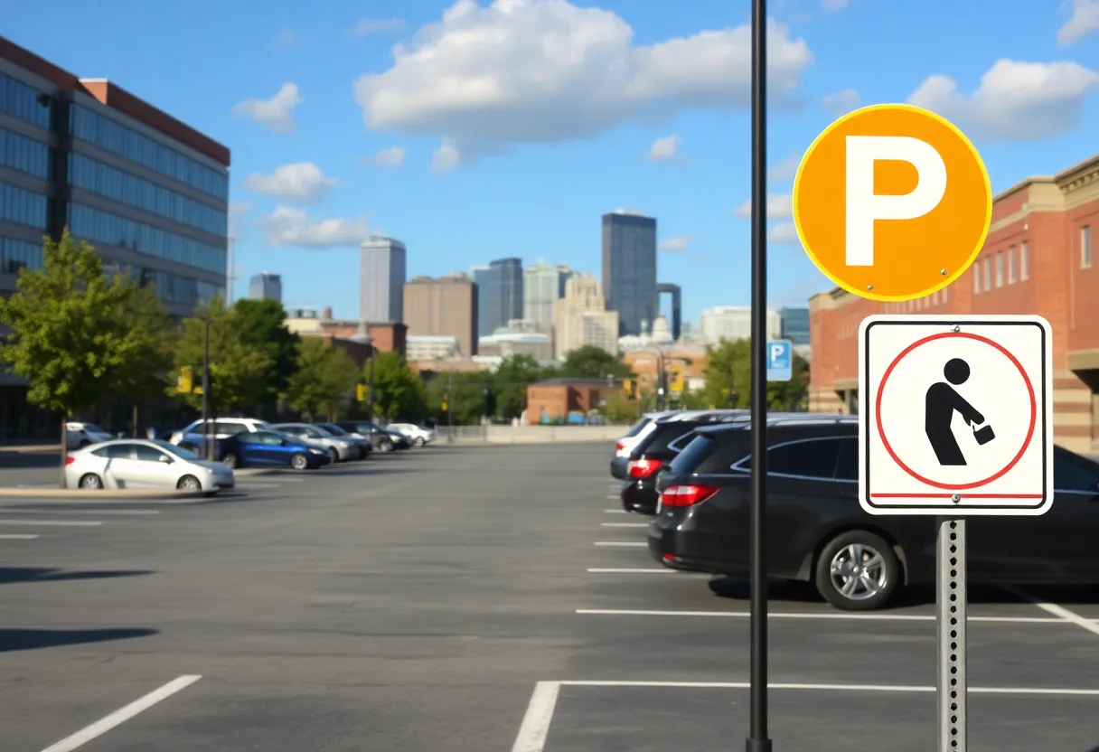 Parking symbols in downtown Chattanooga