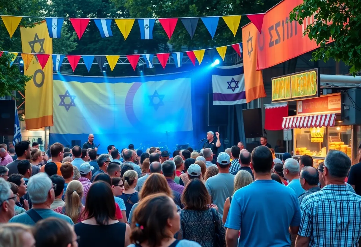 Crowd enjoying a free outdoor concert in Chattanooga
