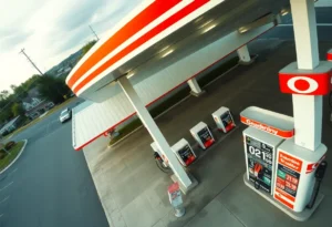 Gas station in Chattanooga displaying various prices