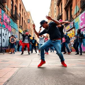 Street scene highlighting hip-hop culture during Chattanooga Hip-Hop Week