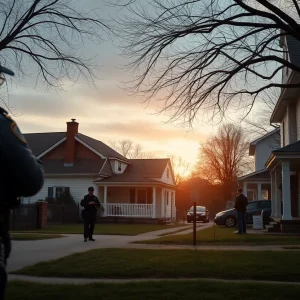 Chattanooga neighborhood with police presence indicating legal issues