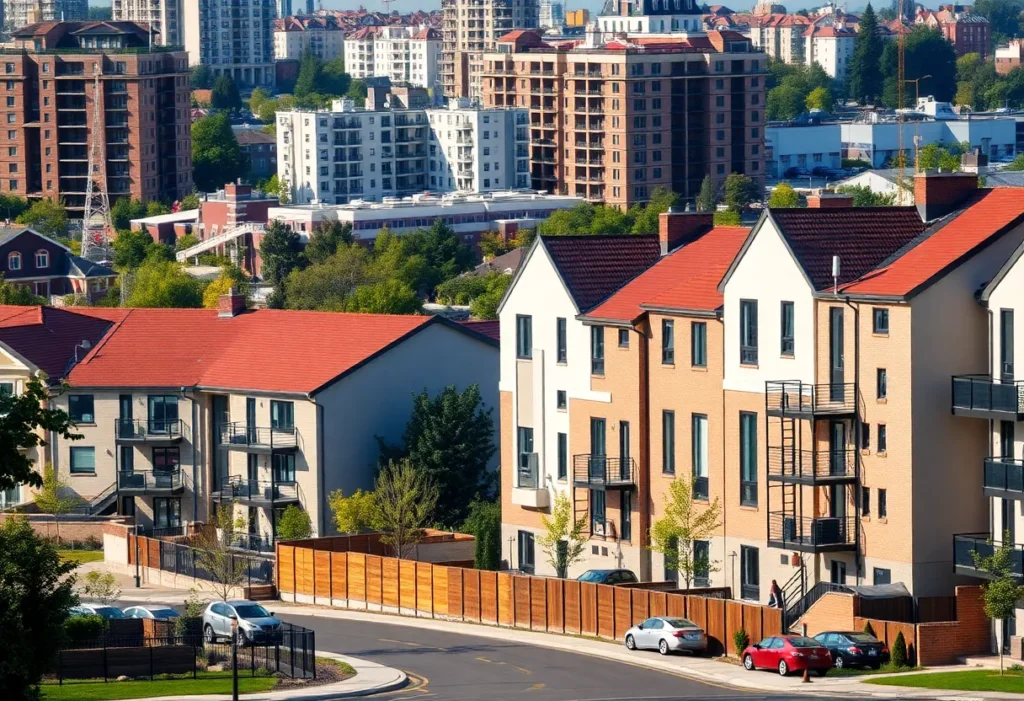 New townhouses and condos in Chattanooga under construction