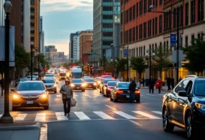 Chattanooga downtown street highlighting pedestrian pathways